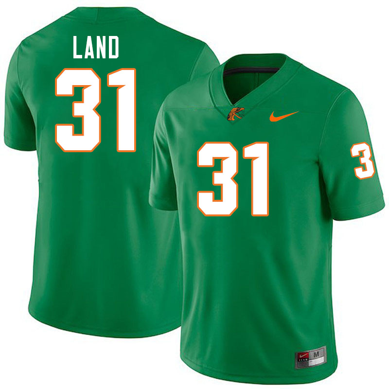 Florida A&M Rattlers #31 Isaiah Land College Football Jerseys,Uniforms-Green